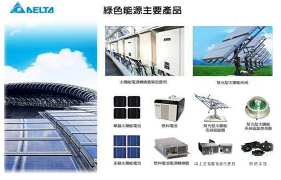 臺(tái)達(dá)集團(tuán)綠色能源主要產(chǎn)品 臺(tái)達(dá)集團(tuán)綠色能源主要產(chǎn)品