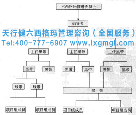 六西格瑪?shù)慕M織架構(gòu)圖 六西格瑪組織中各位置所擔當?shù)慕巧? width=