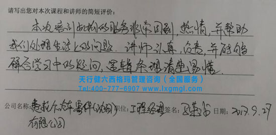 6西格瑪綠帶培訓(xùn)課程