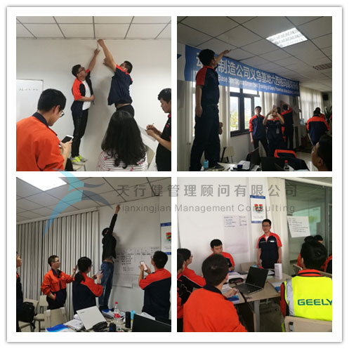 吉利動(dòng)力制造系統(tǒng)2019年8大基地六西格瑪綠帶研修項(xiàng)目在義烏基地培訓(xùn)現(xiàn)場(chǎng)